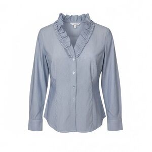 Zoe D. Cotton Blend Button Down Shirt